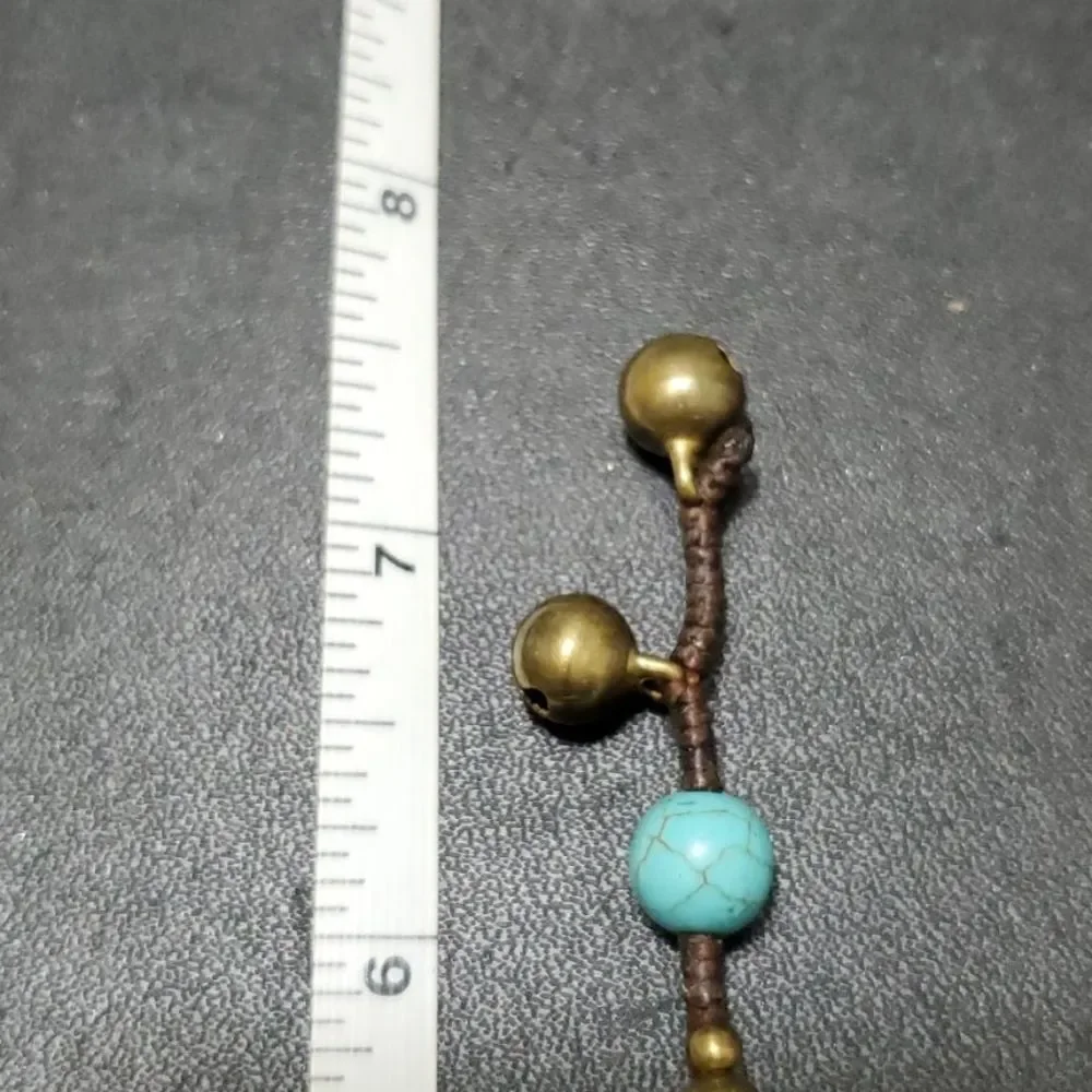 Brown and blue turquoise stone bracelet 6.25